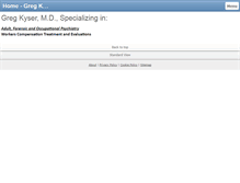 Tablet Screenshot of gregkysermd.com